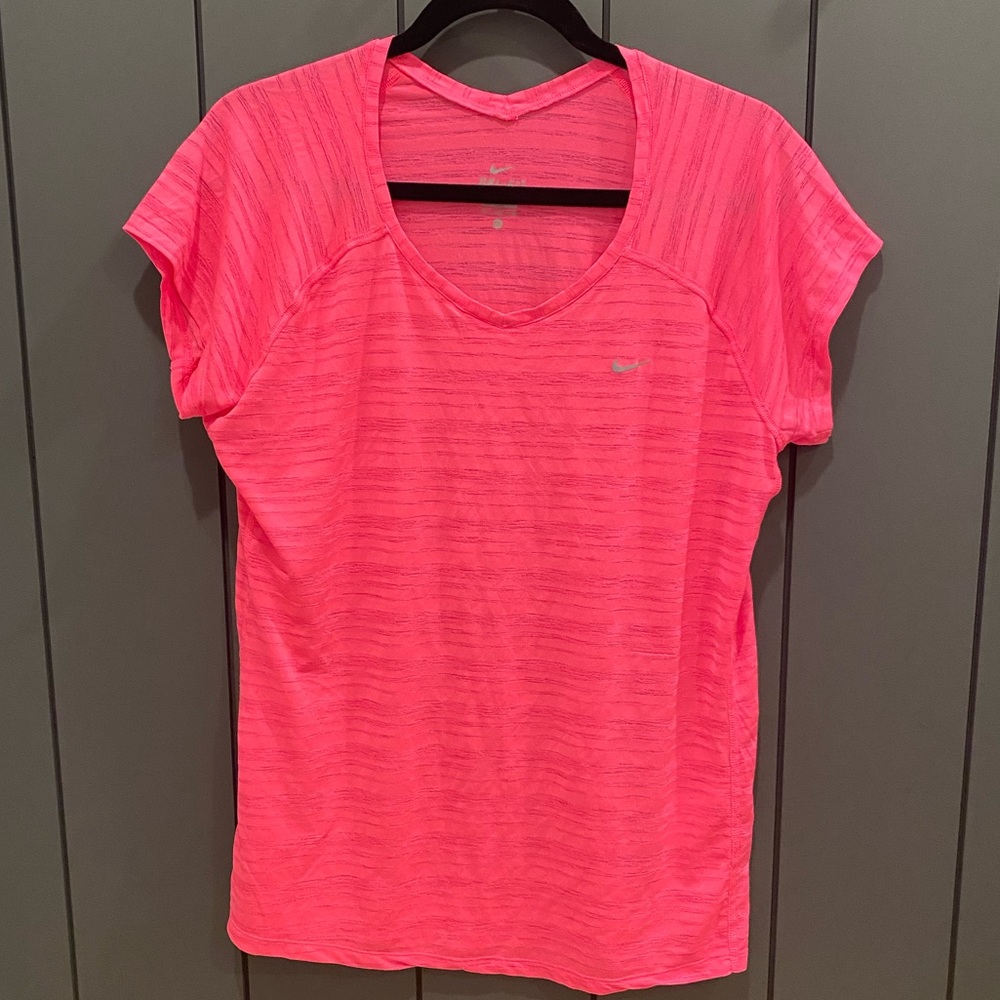 NIKE dri-fit hot pink workout shirt